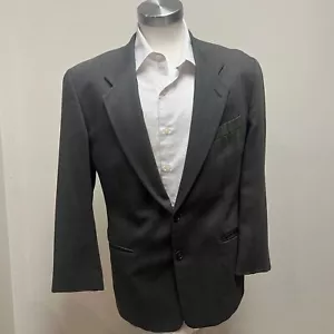 VTG Mani Neiman Marcus 40S Sport Coat Wool Gray Diamond Pattern Two Button Italy - Picture 1 of 10