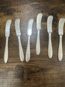 Set Of Six Manchester by Manchester Sterling Silver Butter Spreaders Flat Handle - Picture 1 of 4