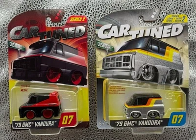 Car Tuned Customs ‘79 GMC Vandura #07 Series 2 Exclusives Red & Silver Set Of 2 - Image 1 of 4