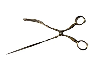 Vintage Antique Gold Tone Cake Pie Serving Tongs Pastry Server Italy - Picture 1 of 8