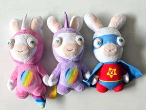 Raving Rabbids Rabbits Invasion Superhero unicorn Plush Doll 18 cm set of 3 Used - Picture 1 of 5