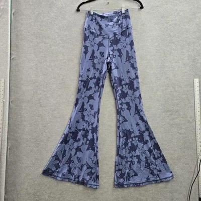 OFFLINE By Aerie Women Pants L Blue Floral REAL ME SUPER FLARE High Rise - Image 1 of 4
