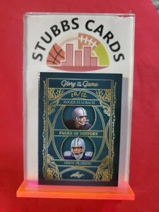 2025 Leaf Glory of The Game Roger Staubach Drew Pearson Booklet 10/12 PATCH AUTO - Picture 1 of 3