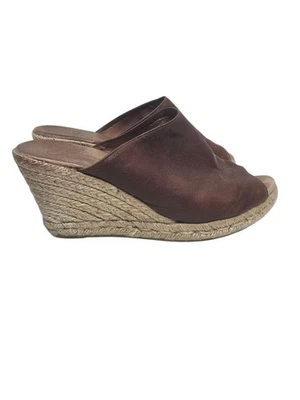 Sandalias de cuña Anthropologie Gaimo alpargata de cuero marrón Foto 1 de 4