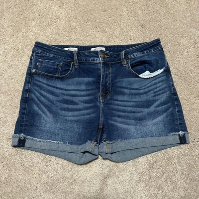 Pantalones Cortos Vigoss Marley Para Mujer 30 Azul Denim Puños Elastizados Jean Dobladillo Crudo Foto 1 de 4