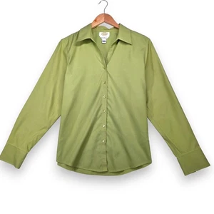 Talbot's Damen Langarm Oberteil Shirt knitterarm Gr. 12 grün Knopfleiste - Bild 1 von 7