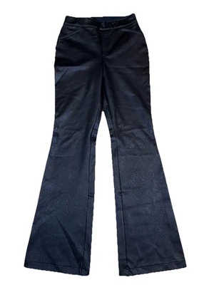 Брюки Spanx веганские кожаные без застежек расклешенные женские M черные эластичные формирующие - Изображение 1 из 4