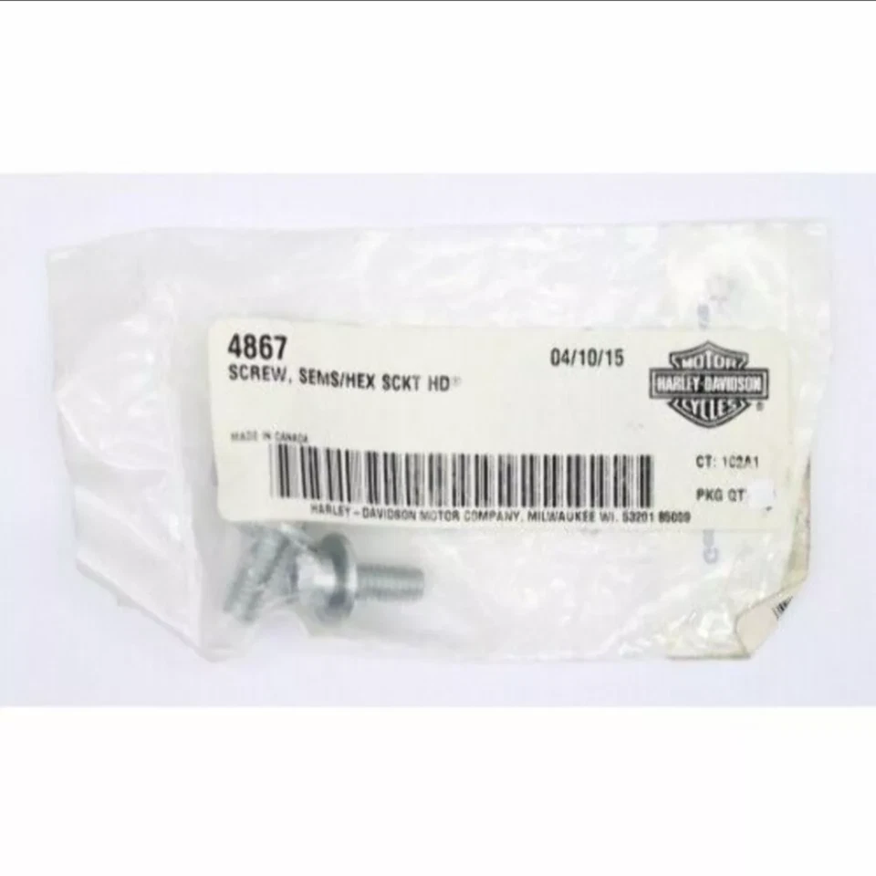 Tornillo de cabeza hexagonal Harley-Davidson número de pieza 4867 CANTIDAD 2 Foto 1 de 4