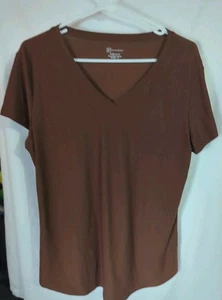 Camisa para mujer No Boundaries talla XL (15-17) marrón cuello en V - Imagen 1 de 5