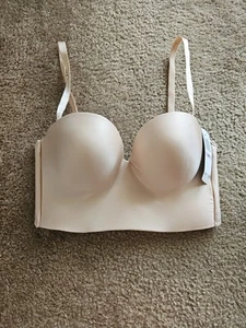 Felina Women's Essentials Longline Convertible Strapless Bra Beige Size 36D NEW - Picture 1 of 4