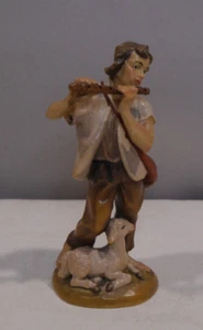 Holzschnitzerei Fritz Barthels Mittenwald- Figur Hirte mit Flöte ca. 12,5 cm - Picture 1 of 5