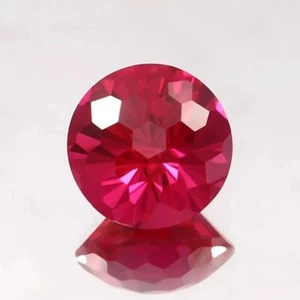 AAA 10 Ct Natural Blood Red Mozambique Ruby Loose Round Gemstone Football Cut - Picture 1 of 4
