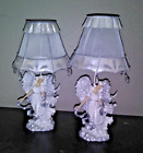 2 ANGEL Candle Holders, for small/votive candle, 10" tall sparkle Home Interiors