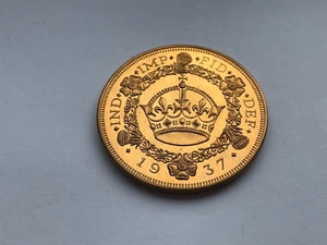 1937 EDWARD VIII COPPER PROOF RETRO FANTASY PATTERN CROWN COIN - Picture 1 of 5