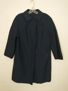 Trench Coat VTG Sears JR Bazaar Womens Size 13 P Long Overcoat USA MADE Car Coat - Picture 1 of 7