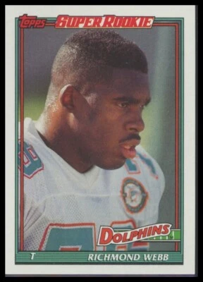 Richmond Webb 1991 Topps #117b Miami Dolphins - Image 1 of 2