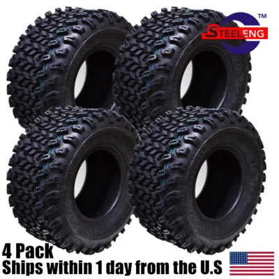 Set of 4 New Golf Cart STEELENG All Terrain Tires 22"x11"-10" 4PLY - Image 1 of 2
