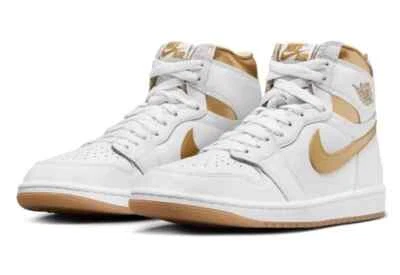 Nike Jordan 1 Retro High White Metallic Gold FD2596-107 Women Size 12 Mens 10.5 - Image 1 of 4