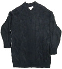 Love Crazy Size M Open Front Long Sleeve Cardigan Cord Sweater Black Has Pockets