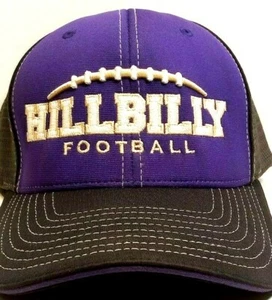 RICHARDSON FLEX FIT FITTED EMBROIDERED "HILLBILLY" FOOTBALL HAT PURPLE BLA - Picture 1 of 9