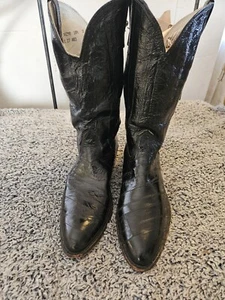 Nocona High Shine Black Cowboy Boots Sz 10/ Half  12 In Tall 1/ Half In Heel - Bild 1 von 7