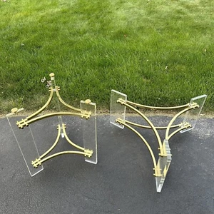 Vintage MCM Charles Hollis Jones Brass Lucite Coffee & Side Tables (Bases Only) - Picture 1 of 9