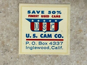 U.S. Cam Co. Inglewood Calf. Water Transfer Decal - Picture 1 of 2