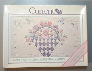 CURRENT 4 Assorted Embossed Blank Greeting Cards & Envelopes Butterfly Heart Vtg - Picture 1 of 11