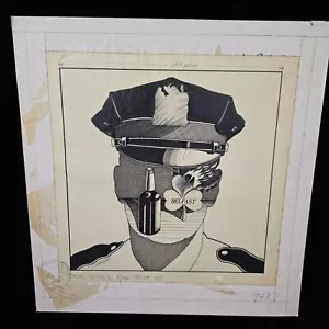 Arte viscúpico Gary IRA Belfast ilustración política original 1973 obra de arte - Imagen 1 de 15