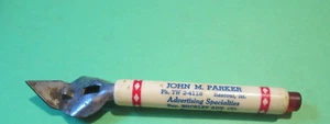 VTG JOHN M PARKER ADVERTISING METAL PLASTIC BOTTLE CAN SODA OPENER RANTOUL ILL - Picture 1 of 1