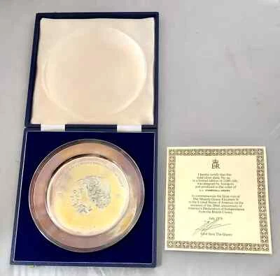 Bandeja Plata Maciza Reina Isabel II Independencia EE. UU. PIETRO ANNIGONI 357 g Foto 1 de 4