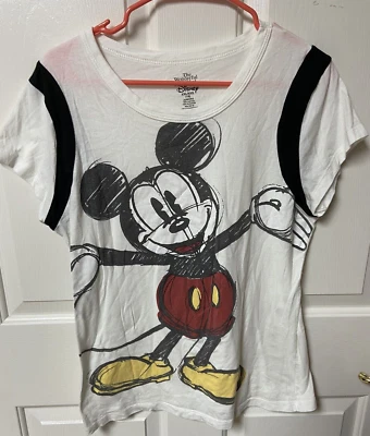 Camiseta Disney Blanca Manga Gorra "Mickey Mouse" Cuello Redondo Junior XXL Foto 1 de 4