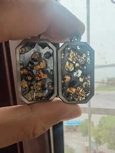 1psc Meteorite pendant, Brenham Pallasite Meteorite pendant Necklace -QB107 - Picture 1 of 7