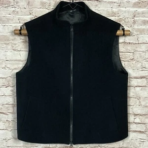 Carroll & Co Beverly Hills Black Full Zip Vest Men 40R Wool Angora Cashmere NICE - Picture 1 of 16