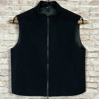 Carroll & Co Beverly Hills Black Full Zip Vest Men 40R Wool Angora Cashmere NICE - Image 1 of 4