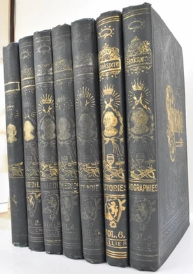 ca.1890s Pictorial Edition Works of Shakspere Antique Shakespeare Set 7 volumes Foto 1 de 4