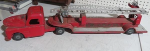 NICE VINTAGE 1950S STRUCTO FIRE DEPARTMENT LADDER TRUCK PRESSED STEEL 1:16 NR! - Picture 1 of 9