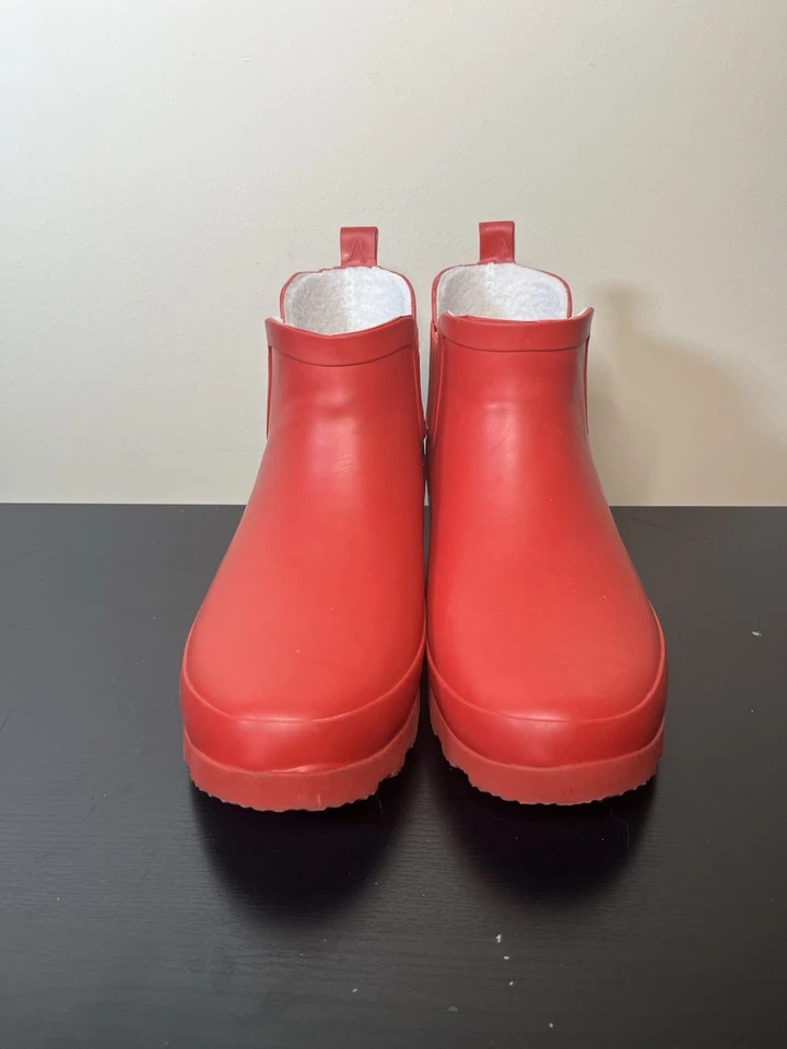Botines de lluvia de goma rojos para mujer talla 8 impermeables al aire libre Foto 1 de 4