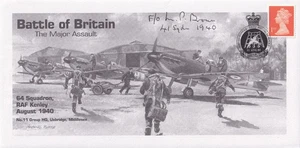 Battle of Britain 64 Sqn RAF Kenley Signed M P Brown   Battle of Britain Pilot - Picture 1 of 1