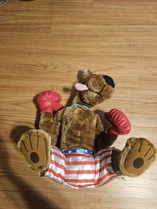 Vintage Scooby Doo Boxing Plush Stuffed Animal Cartoon Network 15" - Picture 1 of 3