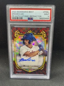 Brooks Lee 2022 Bowman's Best Prospective Royalty Auto Atomic /25 Rookie PSA 9 - Foto 1 di 2