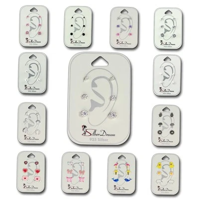 Silberdream Orecchini Set Chiusura a Farfalla Selezione 925 Argento SDS81XX - Immagine 1 di 4