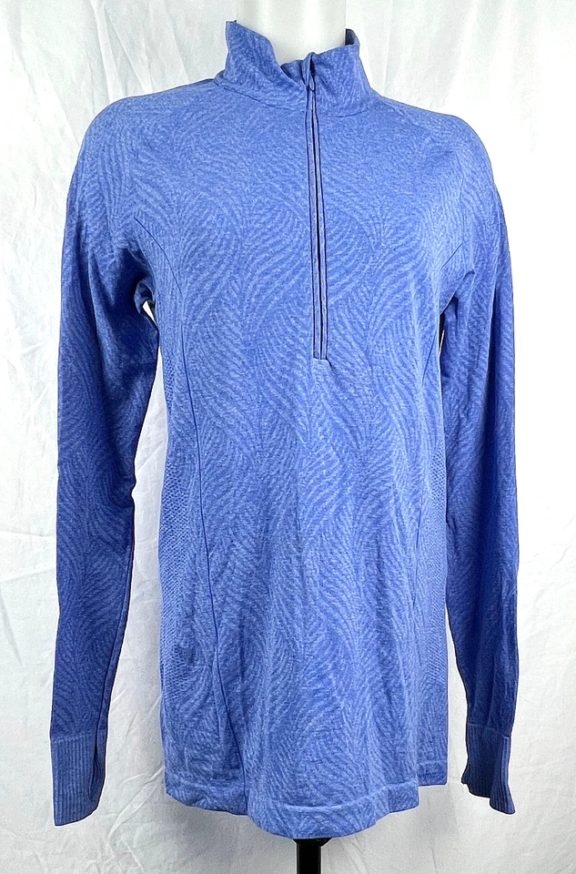 Camisa Moving Comfort Azul Nylon/Poliéster Capa Base Ropa Activa 1/2 Cremallera Cuello Simulado L Foto 1 de 2