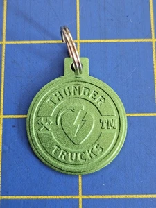 Thunder Trucks Brand Skateboard Trucks Green Metal Keychain FOB Zipper Pull - Picture 1 of 2
