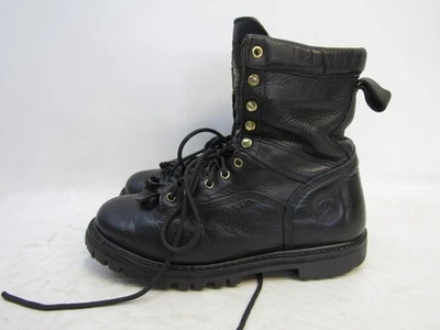 Botas de trabajo Georgia para hombre talla 9,5 W anchas de cuero negro con cordones Foto 1 de 4