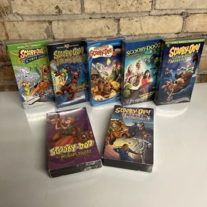 Scooby Doo VHS Lot Of 7 Vintage Episodes/Movie Sequel Tapes NOS/NIP HTF - Picture 1 of 9
