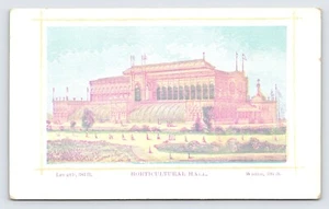 1876 Centennial Exhibition Antique Souvenir Card Philadelphia Horticultural Hall - Picture 1 of 1