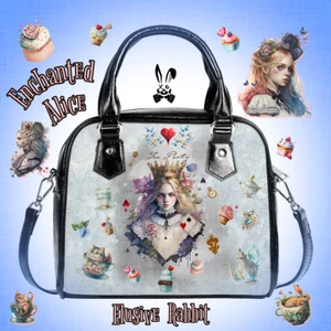 Verzauberte Alice im Wunderland Messenge schwarz blau Tasche Handtasche Schultergurt - Bild 1 von 10