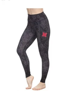 Nebraska Zoozatz Sublimated Floral Leggings Alumni Hall Women Sz L Discontinued - Picture 1 of 12