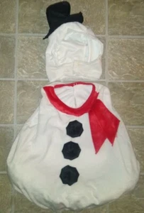 White Snowman Padded Belly Babies Toddler 2 Piece Christmas Halloween Costume - Picture 1 of 2